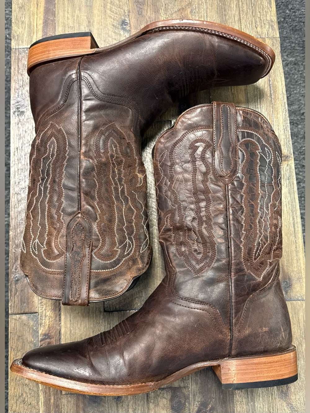 JB DILLON Western Boots Mens 12 Brown Leather Cowboy JBR4208 - Picture 2 of 7